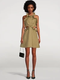 Postcard Ruffled Cut-Out Mini Dress
