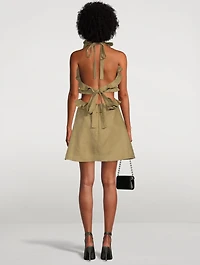 Postcard Ruffled Cut-Out Mini Dress