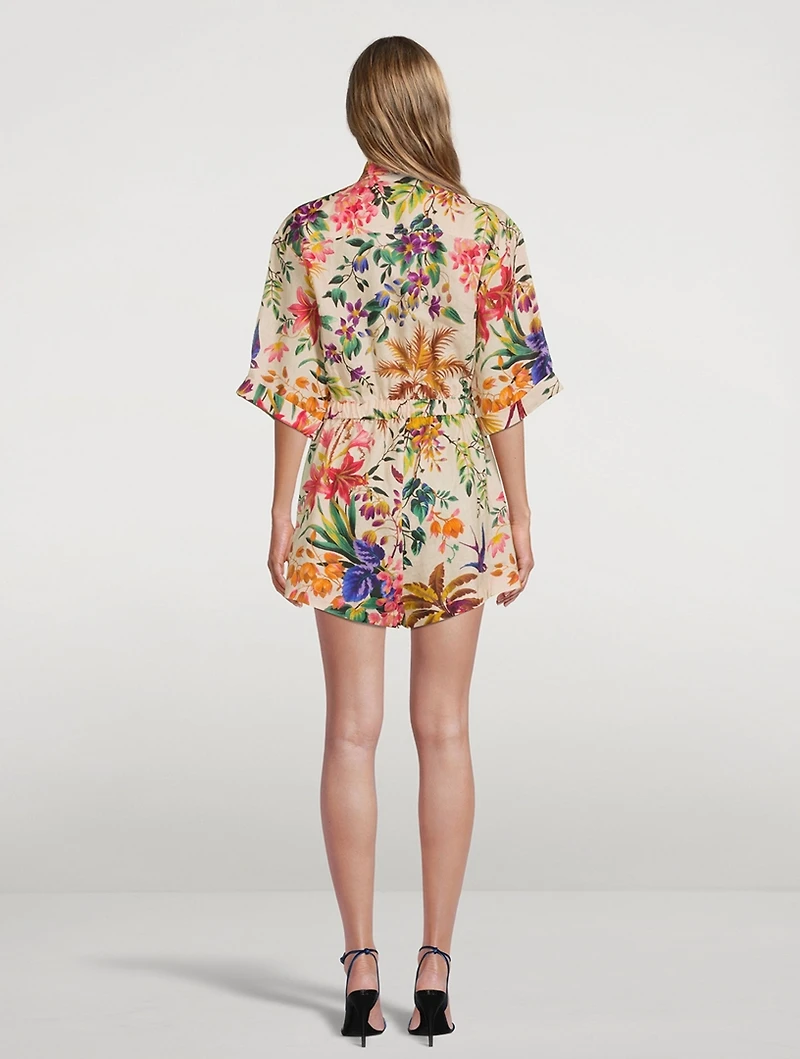 Tropicana Utility Playsuit Floral Print