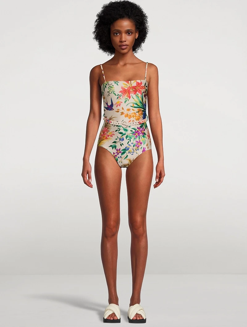 Tropicana Convertible One-Piece Swimsuit Floral Print