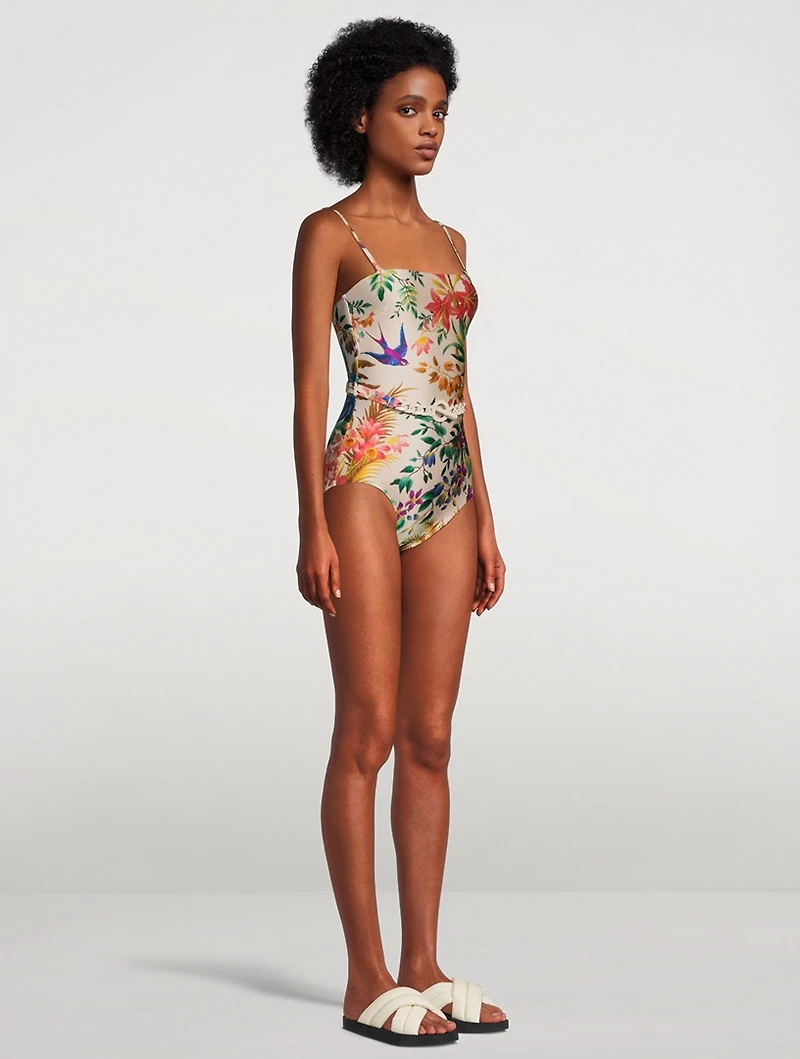 Tropicana Convertible One-Piece Swimsuit Floral Print