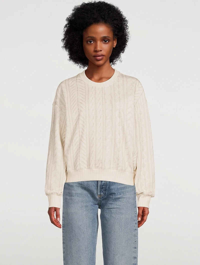Miramar Trompe L'oeil Cable-Knit Sweater