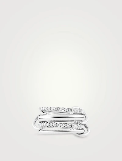 Polaris Blanc 18K White Gold Stacked Ring With Diamonds