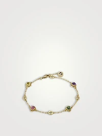 Interlocking G 18K Gold Bracelet With Gemstones