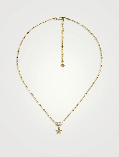 Gucci Flora 18K Gold Necklace With Diamonds