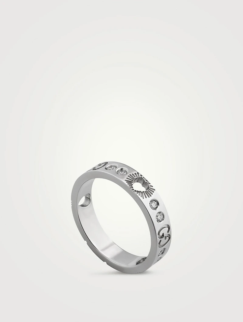 Icon 18K Hearts Ring With Diamonds