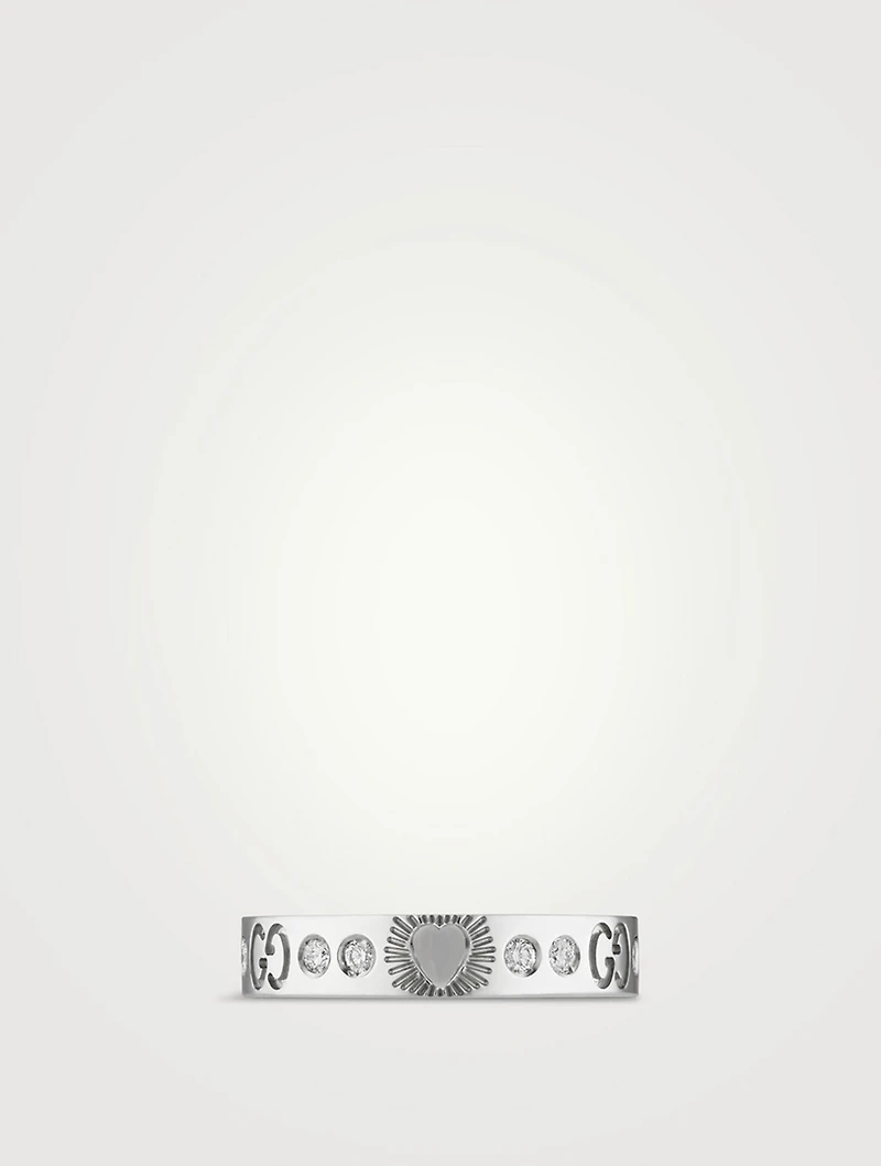 Icon 18K Hearts Ring With Diamonds
