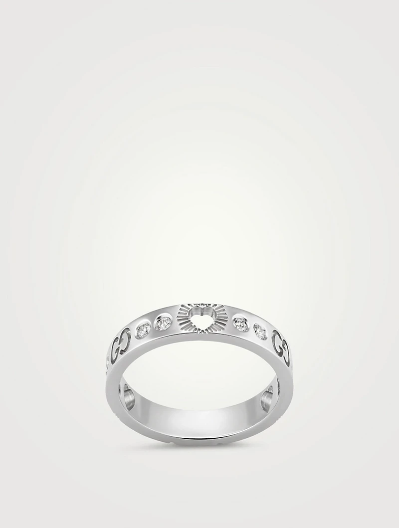 Icon 18K Hearts Ring With Diamonds