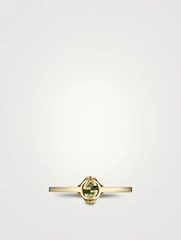 Interlocking G 18K Gold Ring With Tourmaline
