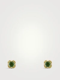 Interlocking G 18K Gold Earrings With Tourmaline