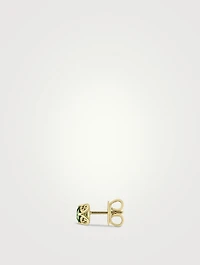 Interlocking G 18K Gold Earrings With Tourmaline