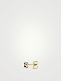 Interlocking G 18K Gold Earrings With Amethyst