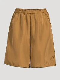 Embroidered Silk Shorts