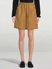 Embroidered Silk Shorts