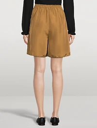 Embroidered Silk Shorts