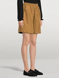 Embroidered Silk Shorts