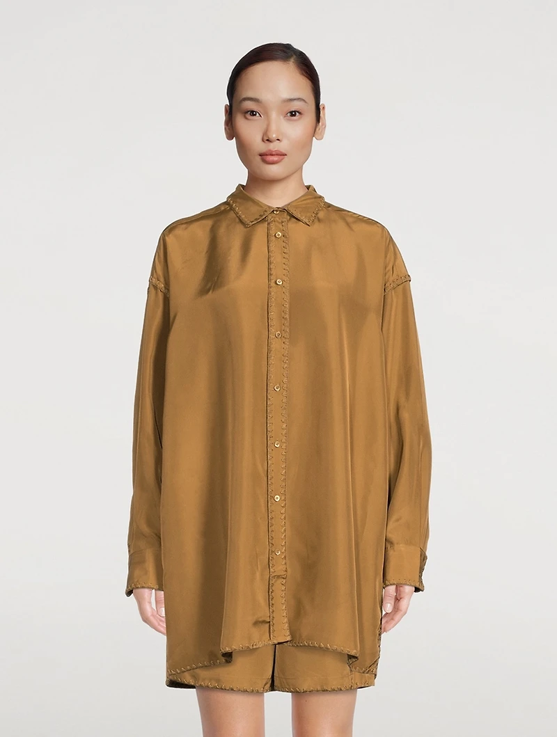 Embroidered Silk Shirt