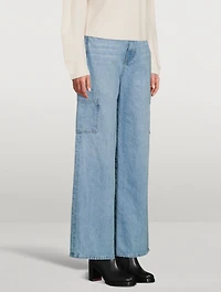 High-Rise Baggy Cargo Jeans