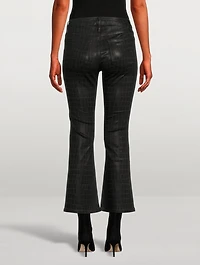 Le Crop Mini Bootcut Croc-Embossed Jeans