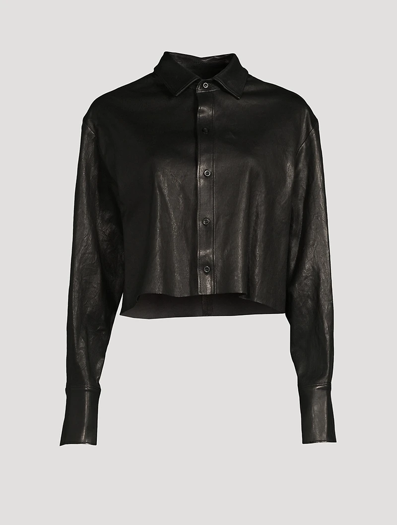 The Cut-Off Oversized Leather Shirt