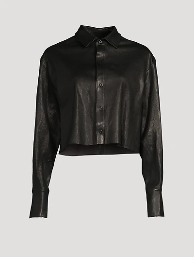 The Cut-Off Oversized Leather Shirt