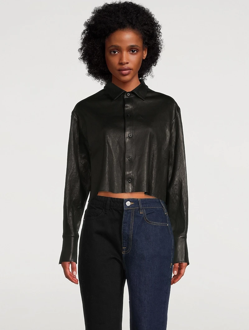 The Cut-Off Oversized Leather Shirt