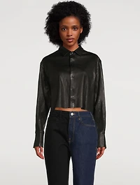 The Cut-Off Oversized Leather Shirt