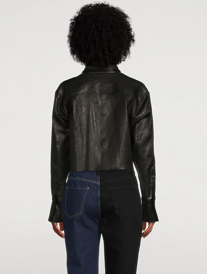 The Cut-Off Oversized Leather Shirt