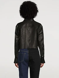 The Cut-Off Oversized Leather Shirt