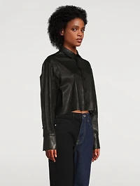 The Cut-Off Oversized Leather Shirt