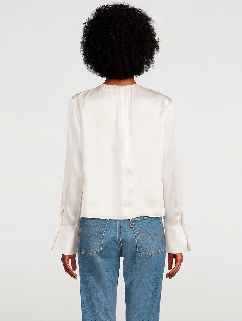 Twist-Neck Silk Blouse