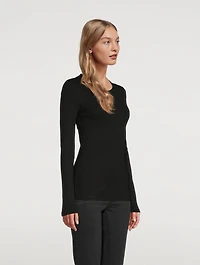Essential Rib Long-Sleeve T-Shirt