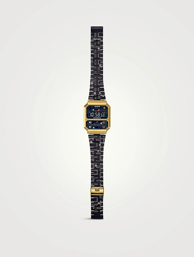 PAC-MAN Casio Vintage Resin And Stainless Steel Watch