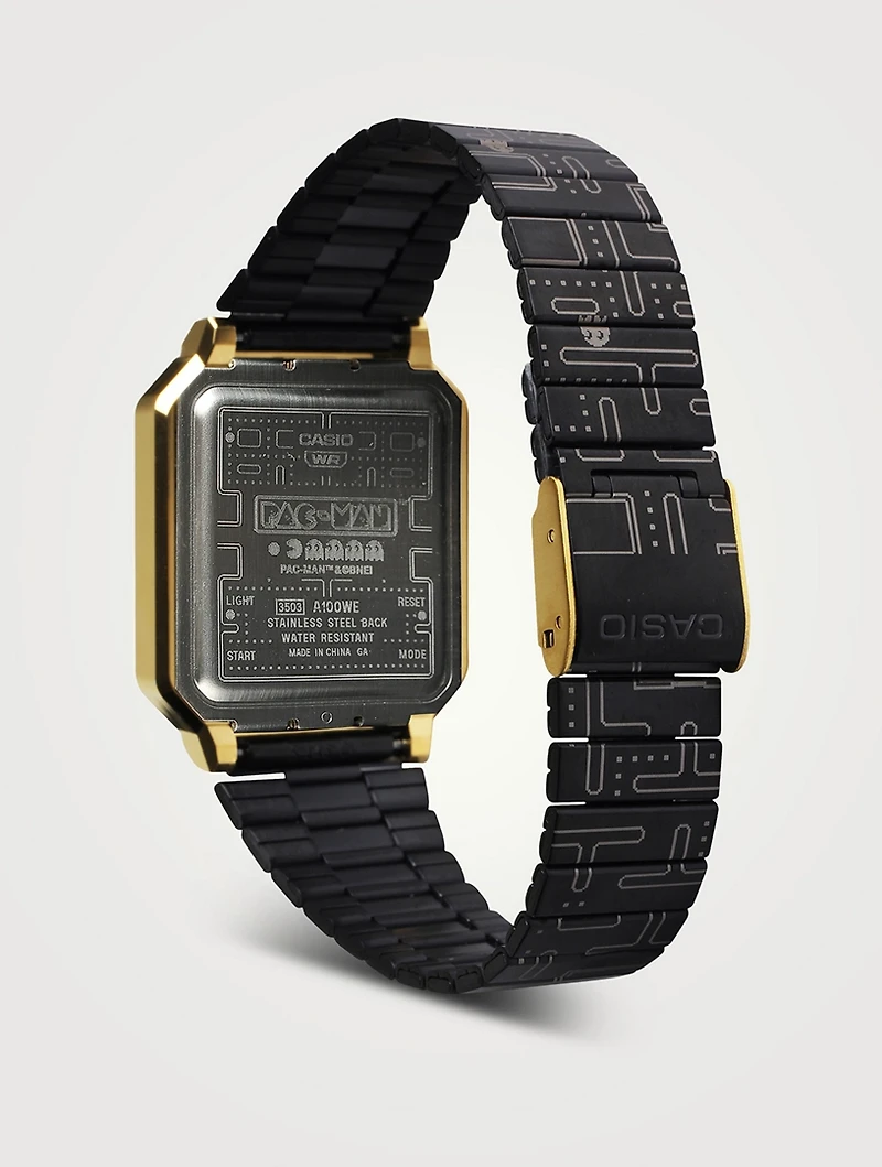 PAC-MAN Casio Vintage Resin And Stainless Steel Watch