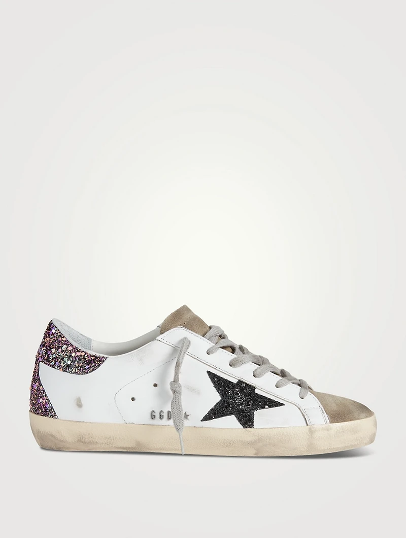 Super-Star Leather Sneakers With Glitter