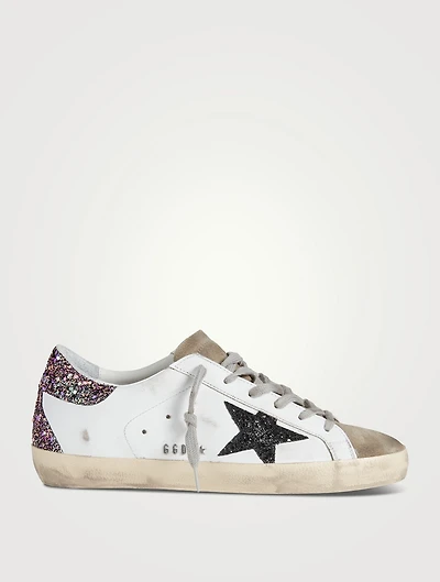 Super-Star Leather Sneakers With Glitter
