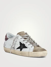 Super-Star Leather Sneakers With Glitter