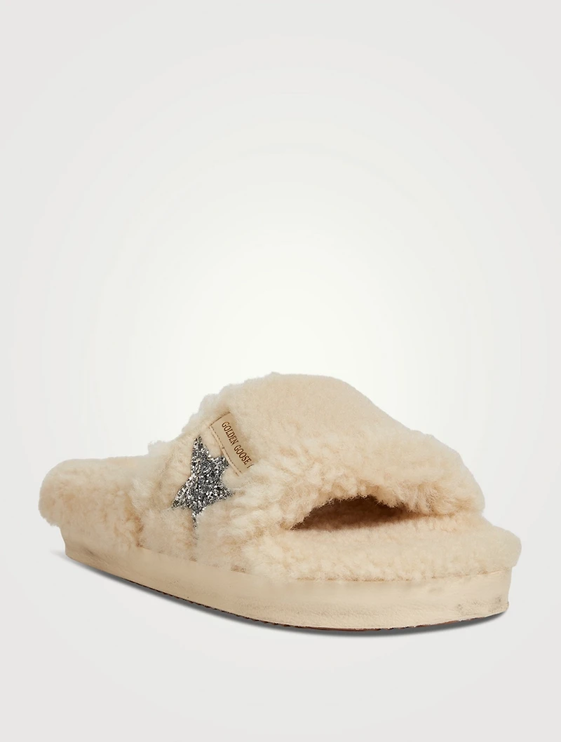 Poolstar Shearling Slide Sandals