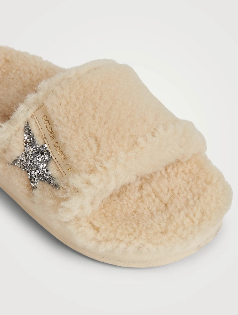 Poolstar Shearling Slide Sandals