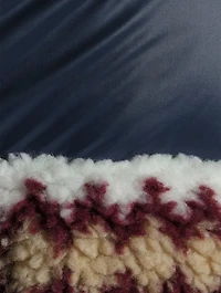 Joelle Sherpa Down Puffer Jacket Fairisle Print