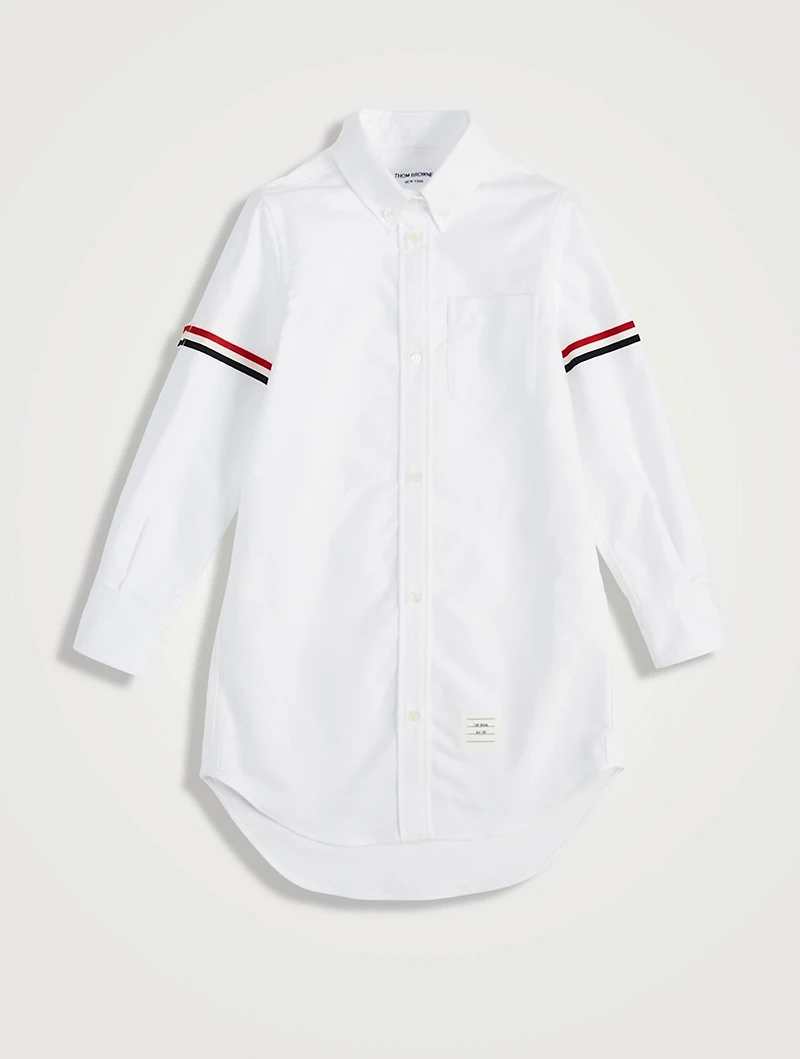 Cotton Oxford Shirt Dress With Armband