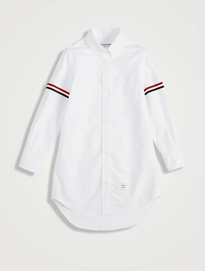 Cotton Oxford Shirt Dress With Armband