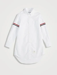 Cotton Oxford Shirt Dress With Armband