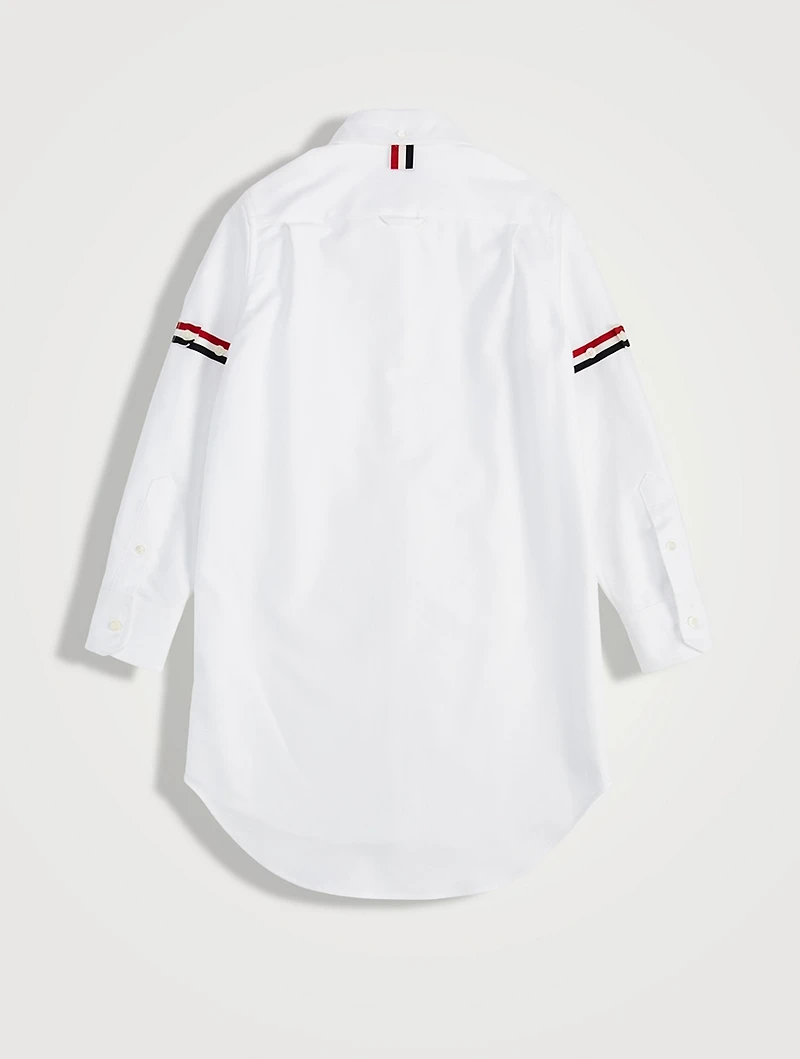 Cotton Oxford Shirt Dress With Armband