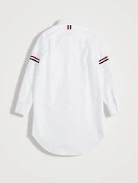 Cotton Oxford Shirt Dress With Armband