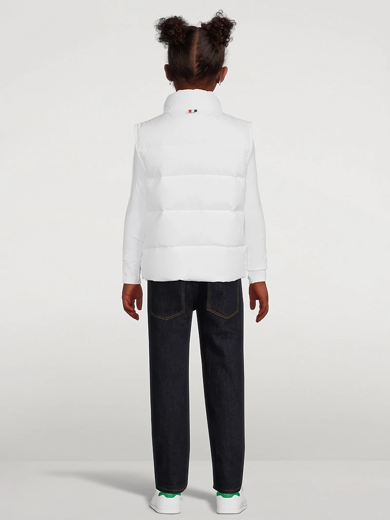 Ripstop Down Vest With Four-Bar Detail