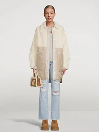 Reversible Shearling Combo Quilted Coat