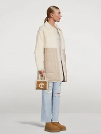 Reversible Shearling Combo Quilted Coat