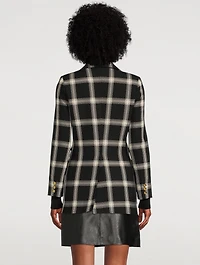 Birkin Ribbed-Cuff Blazer Plaid Print