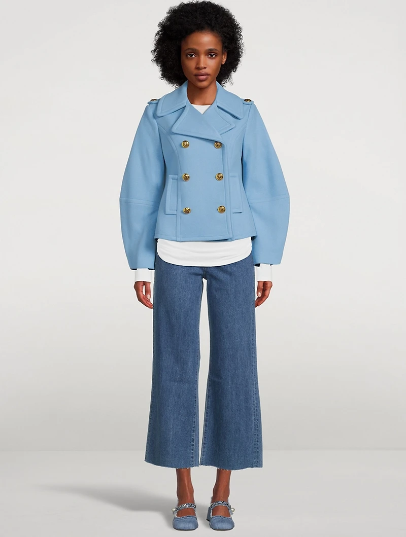 Puff-Sleeve Peacoat